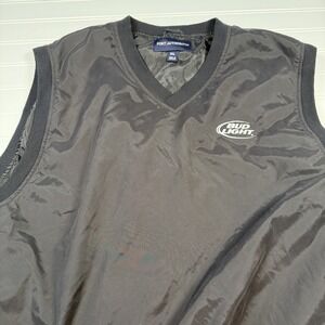 Port Authority Bud Light V-Neck Golf Vest Men's XXL 2XL Black GUC
